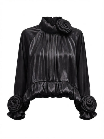 Elegant Ruffled Floral Blouse