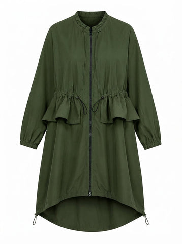 Grounded Ruffled Army Green Trench