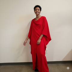 The Avant-Garde Draped Column Maxi Dress