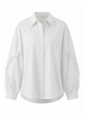 Confidenct Ruffle Sleeve Collared Blouse