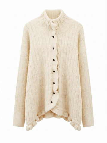 Grounded Ruffled Knit Cardigan