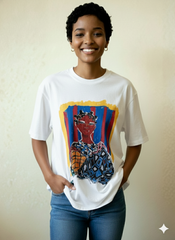 Abstract Portrait Graphic Oversized T-Shirt