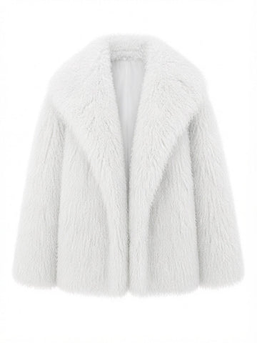 Confident Faux Fur Notched Coat