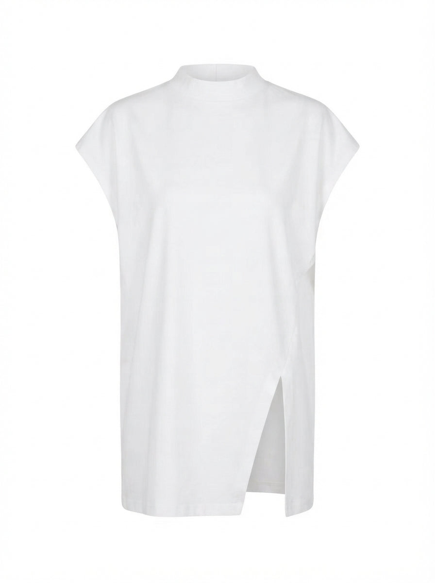 Grounded Mock Neck Sleeveless Top