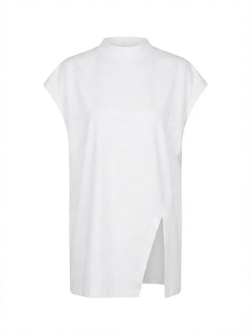 Grounded Mock Neck Sleeveless Top