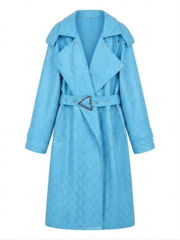 Audacious Snakeskin Faux Leather Trench