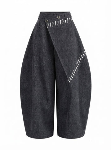 Grounded Patchwork Wide Leg Trousers