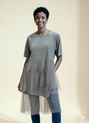 Velvet & Tulle Layered T-Shirt Dress