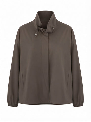 Grounded Cropped Drawstring Jacket