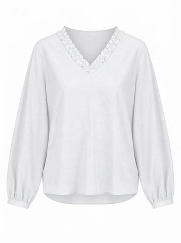 Radiant Ruffled V-Neck Blouse