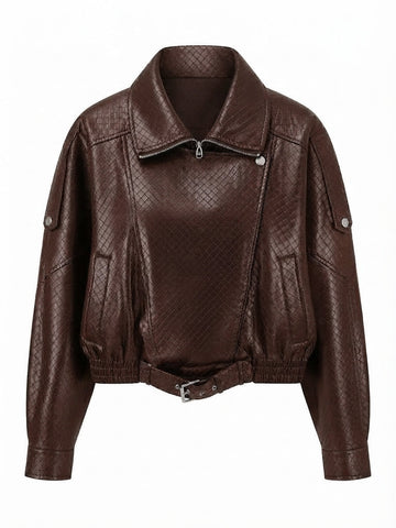 Audacious Diamond PU Leather Jacket
