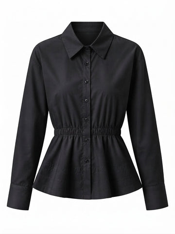 Elegant Ruched Peplum Blouse