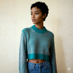 Striped Knit Crop Sweater