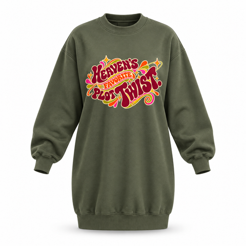 Heaven's Favorite Plot Twist Oversized Sweater Dress