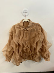 The Dramatic Tulle Cascade Ruffle Blouse