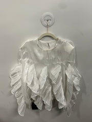 Iridescent Ruffle Cascade Blouse