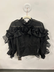 Dramatic Organza Ruffle Blouse