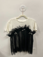 The Contrast Tulle Babydoll Bow T-Shirt
