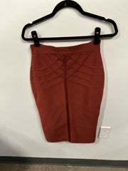 Terracotta Sculpted Pencil Skirt