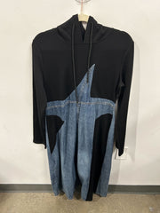 Orion Denim & Onyx Hoodie Dress