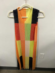 Vintage Geometric Colorblock Knit Dress