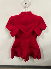 The Valentine Sculptural Red Mini Dress