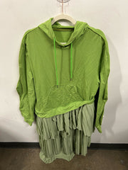 Chartreuse & Sage Pleated Set