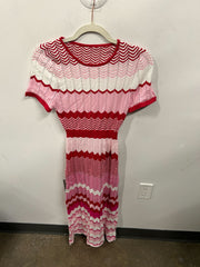 Rose Chevron Knit Midi Dress