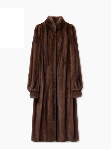 Elegant Brown Faux Fur Coat