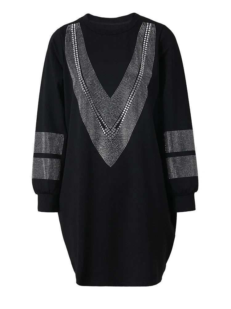 Radiant Rhinestone Oversized Dress