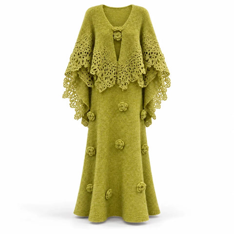 Radiant Crochet Floral Two-Piece Set