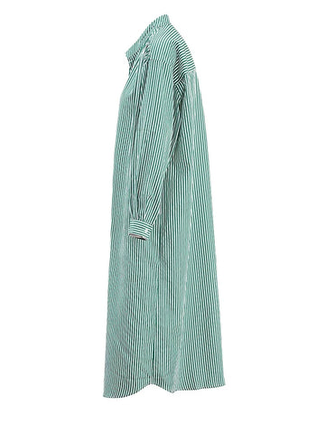 Grounded Striped Midi Shirt Dress