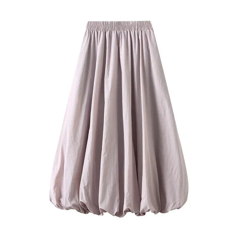 Graceful High Waist Midi Skirt