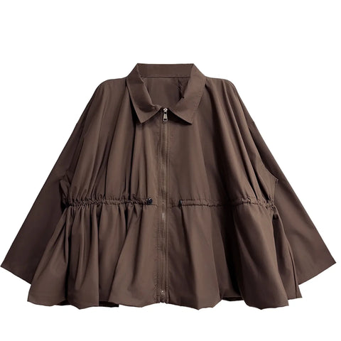 Confident Pleated Drawstring Blouse