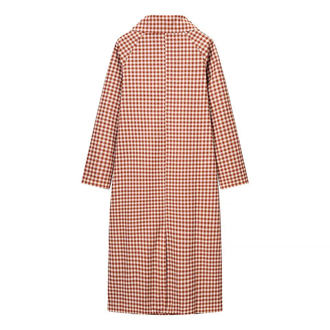Adventurous Plaid Long Trench