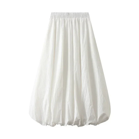 Graceful High Waist Midi Skirt