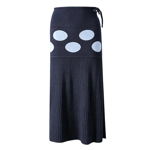 Unique Dot Knit Midi Skirt