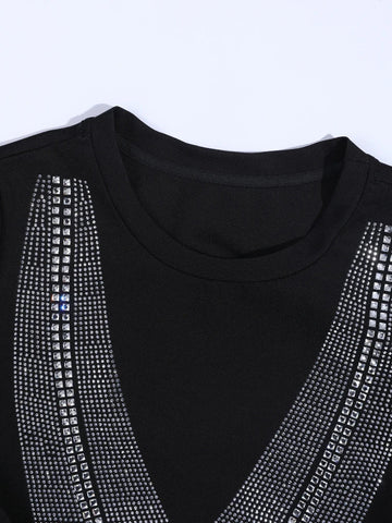 Radiant Rhinestone Oversized Dress