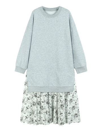 Grounded Floral Layered Midi Dress
