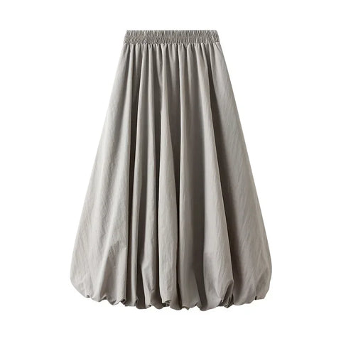 Graceful High Waist Midi Skirt