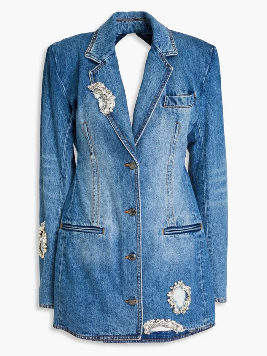 Daring Beaded Denim Jacket