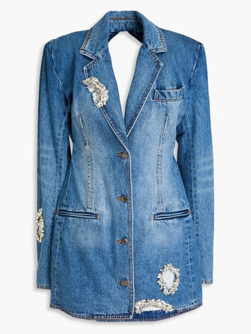 Daring Beaded Denim Jacket