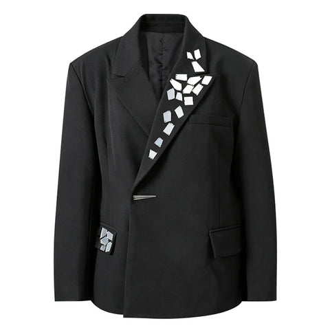 Daring Irregular Mirrored Statement Blazer