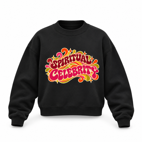 Spiritual Celebrity Oversized Fleece Mock-Neck Sweatshirt
