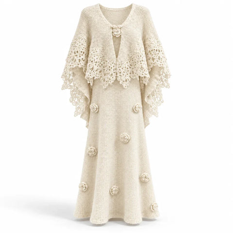 Radiant Crochet Floral Two-Piece Set