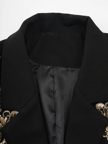 Divine Sequin Floral Oversized Blazer