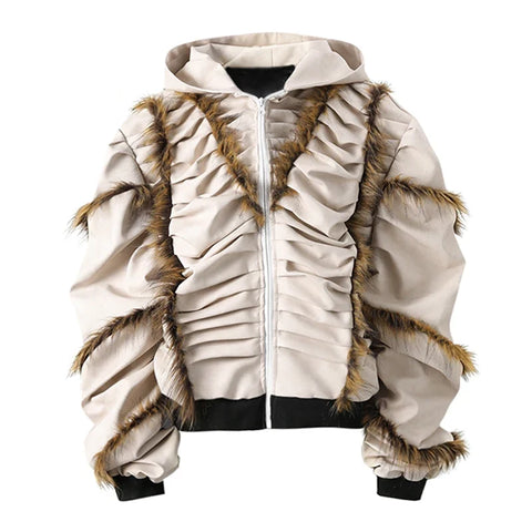 Wild Heart Pleated Faux Fur Jacket
