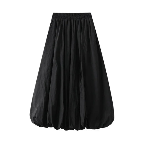 Graceful High Waist Midi Skirt