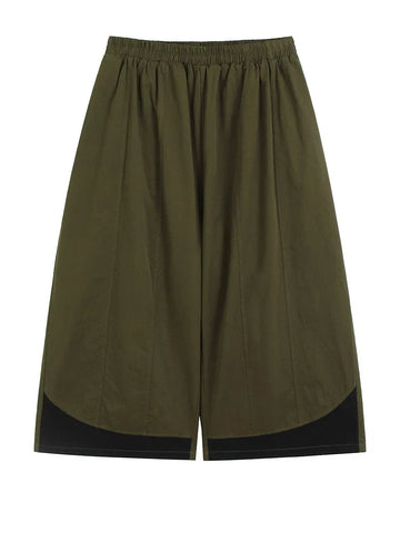 Grounded Coffee Colorblock Wide Leg Trousers