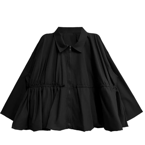Confident Pleated Drawstring Blouse